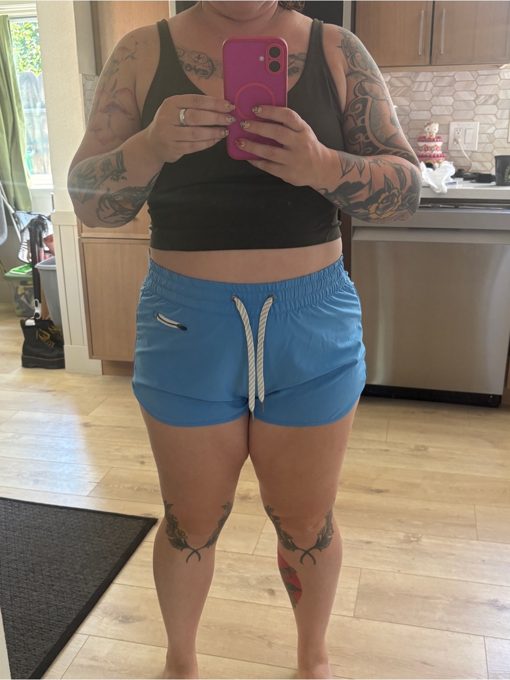 Vuori Sky Blue Drawstring Athletic Shorts